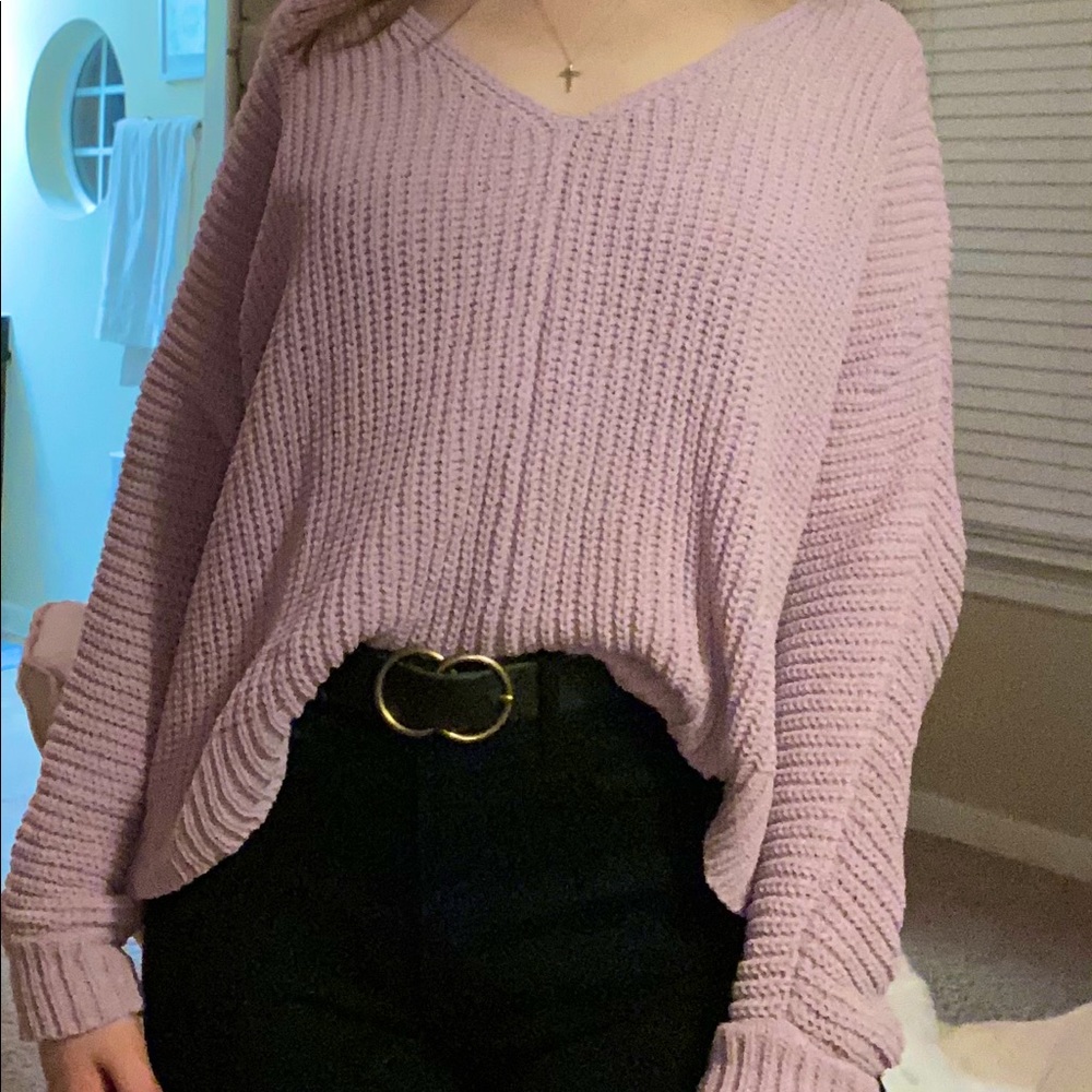 Full Tilt Essentials Doleman Lavender Sweater